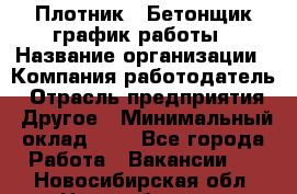 Плотник – Бетонщик график работы › Название организации ­ Компания-работодатель › Отрасль предприятия ­ Другое › Минимальный оклад ­ 1 - Все города Работа » Вакансии   . Новосибирская обл.,Новосибирск г.